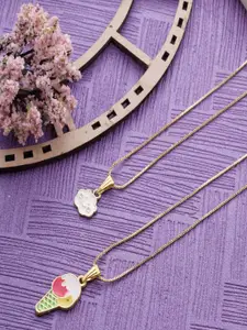 Ramdev Art Fashion Jwellery Pack of 2 Gold-Plated Necklace