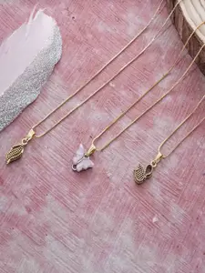Ramdev Art Fashion Jwellery Pack of 3 Gold-Plated Necklace