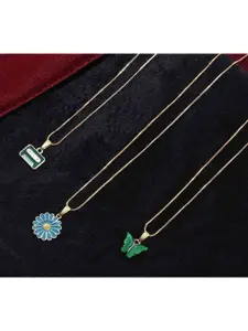 Ramdev Art Fashion Jwellery Pack of 3 Gold-Plated Necklace