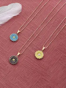 Ramdev Art Fashion Jwellery Pack of 3 Gold-Plated Necklace