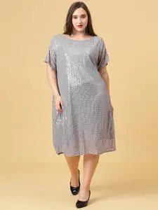 Curvy Lane Women Plus Size Embellished A-Line Midi Dress