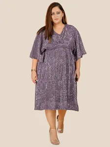 Curvy Lane Women Plus Size Embellished A-Line Midi Dress
