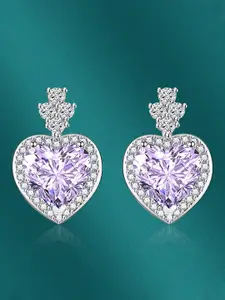 Designs & You Silver-Plated Heart Shaped Drop Earrings