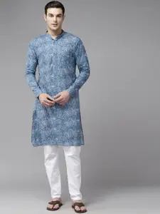 See Designs Men Abstract Printed Regular Pure Cotton Kurta with Pyjamas
