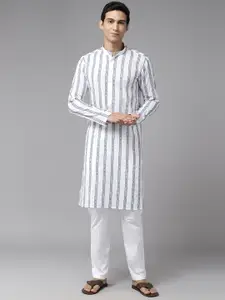 See Designs Men Embroidered Chikankari Pure Cotton Kurta with Pyjamas
