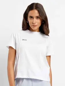 NOBERO High Neck Regular Sleeves Cotton Regular Fit Casual T-shirt