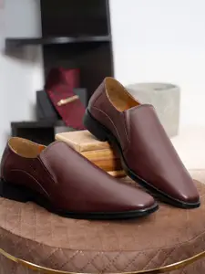 Louis Stitch Men Rosewood Premium Italian Leather Formal Slip-On Shoes