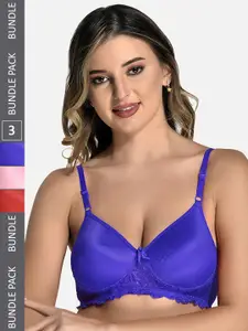 StyFun Pack Of 3 Full Coverage Lightly Padded Bra With All Day Comfort