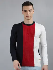 TIM PARIS Colourblocked Cotton Pullover Sweater