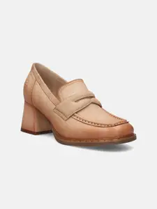 BAGATT Scala Square Toe Leather Block Heel Loafers