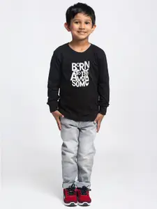 Friskers Boys Typography Printed Round Neck Cotton T-Shirts