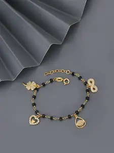 Carlton London Women Cubic Zirconia Gold-Plated Mangalsutra Charm Bracelet
