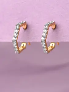 Clara Gold-Plated Contemporary Half Hoop Earrings