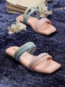 Retro Walk Two Strap Open Toe Flats