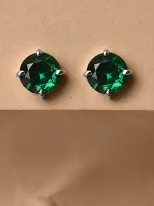 Clara Rhodium-Plated Sterling Silver Circular Cubic Zirconia Studded Studs