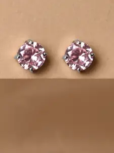 Clara Rhodium-Plated Sterling Silver Circular Cubic Zirconia Studded Studs
