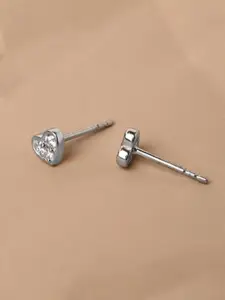 Clara Rhodium-Plated Sterling Silver Cubic Zirconia Contemporary Stud Earrings