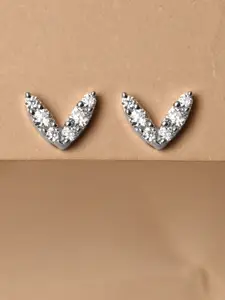 Clara 925 Sterling Silver Contemporary Cubic Zirconia Studs Earrings