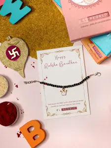 EL REGALO Silver-Plated King Design Charm Bracelet Rakhi for Baby and Infants