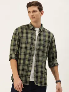 Parx Pure Cotton Slim Fit Checked Casual Shirt