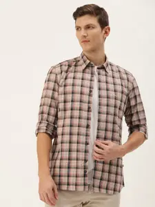 Parx Slim Fit Opaque Checked Pure Cotton Casual Shirt