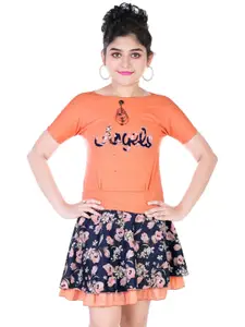 BAESD Girls Printed Top with Skirt