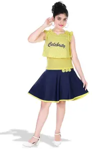 BAESD Girls Printed Top with Skirt