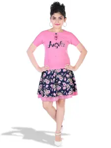 BAESD Girls Printed Top with Skirt