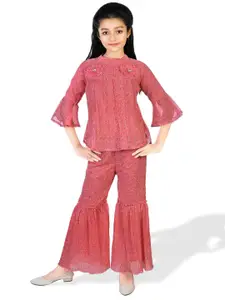 BAESD Floral Printed High Neck Top with Palazzos