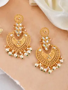 Silvermerc Designs Gold Plated Contemporary Chandbalis Earrings