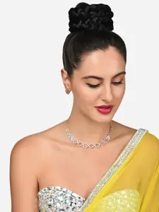 AMI Gold-Plated Stone-Studded Necklace and Earrings