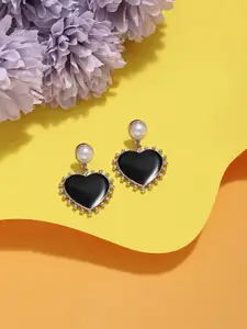 AMI Gold-Plated Heart Shaped Drop Earrings