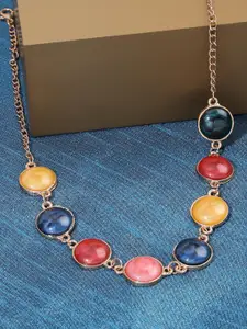 AMI Gold-Plated Stone Studded Necklace