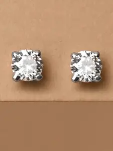 Clara Rhodium-Plated Sterling Silver Circular Cubic Zirconia Studded Studs Earrings