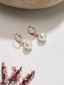 AMI Rose Gold-Plated Contemporary Hoop Earrings