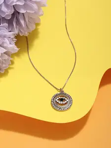 AMI Gold-Plated Evil Eye Contemporary Pendant & Chain