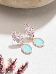 AMI Contemporary Rose Gold-Plated Cubic Zirconia Drop Earrings