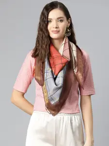 Silk Land Women Checked Scarf