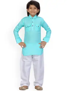 BAESD Boys Shirt Collar Pure Cotton Kurta with Pyjamas
