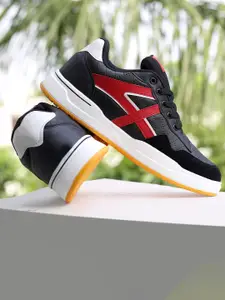 Bxxy Men Textile High-Top Running Non-Marking Flyknit Shoes