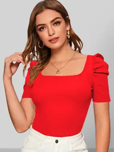Dream Beauty Fashion Square Neck Puff Sleeve Top