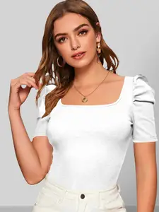 Dream Beauty Fashion Square Neck Puff Sleeve Top