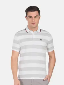 Arrow Sport Striped Polo Collar Regular Fit T-shirt