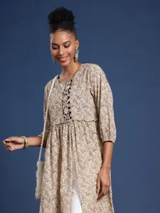 Taavi Kalamkari Pure Cotton Floral Printed A-Line Kurta