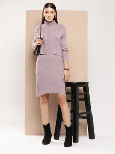 Chemistry Ribbed Acrylic Sweater Dress with Pullover
