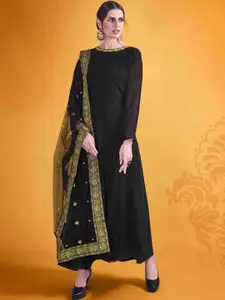 ODETTE Sequinned Semi-Stitched Dress Material