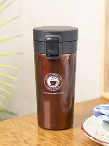 MARKET99  Brown Printed Stainless Steel Water Bottle-350 ml