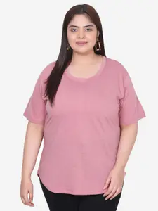 IN Love Plus Size Round Neck Drop-Shoulder Cotton T-shirt
