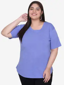 IN Love Plus Size Round Neck Drop-Shoulder Cotton T-shirt