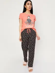 max Graphic Printed Pure Cotton Night Suit